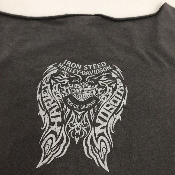 HARLEY-DAVIDSON  Women's Gray Tee Shirt Top size Medium Vacaville California - Picture 5 of 6